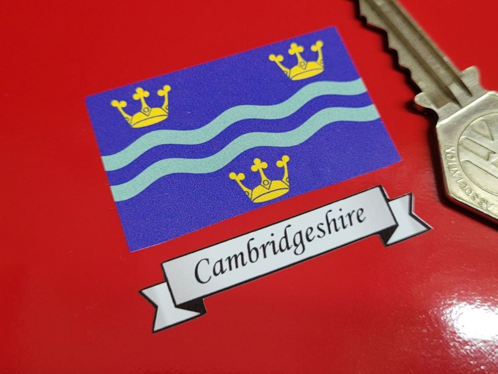 Cambridgeshire Flag & Sash Sticker - 2