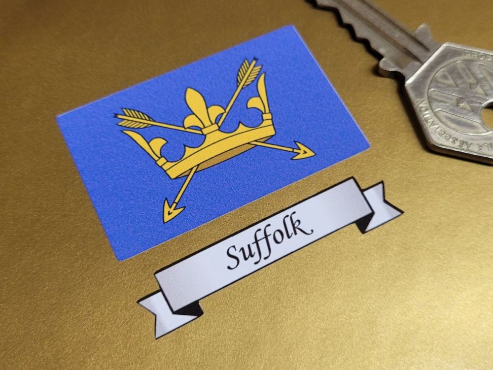 Suffolk Flag & Sash Sticker - 2"