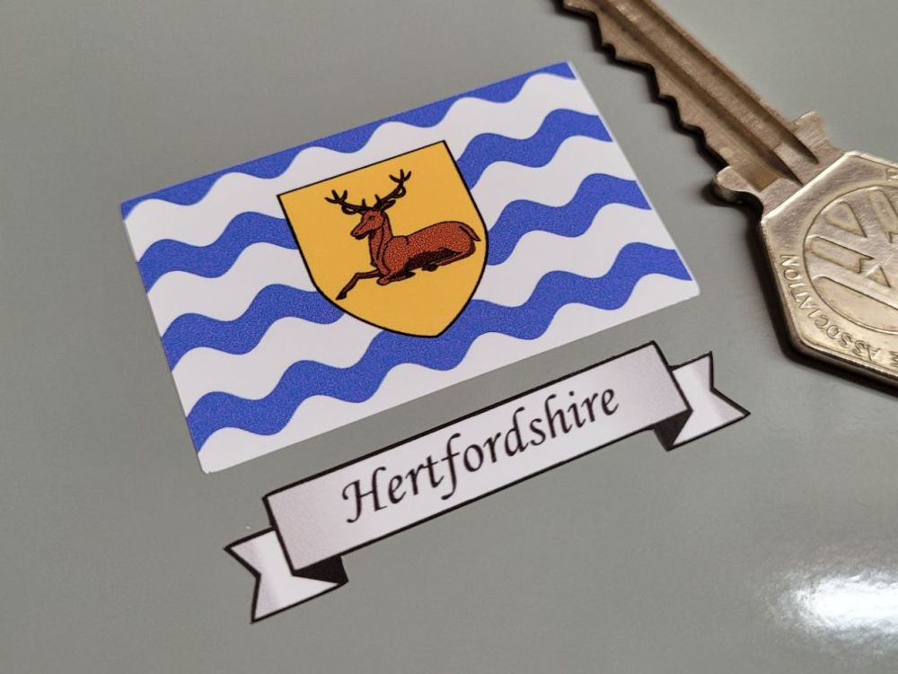 Hertfordshire Flag & Sash Sticker - 2