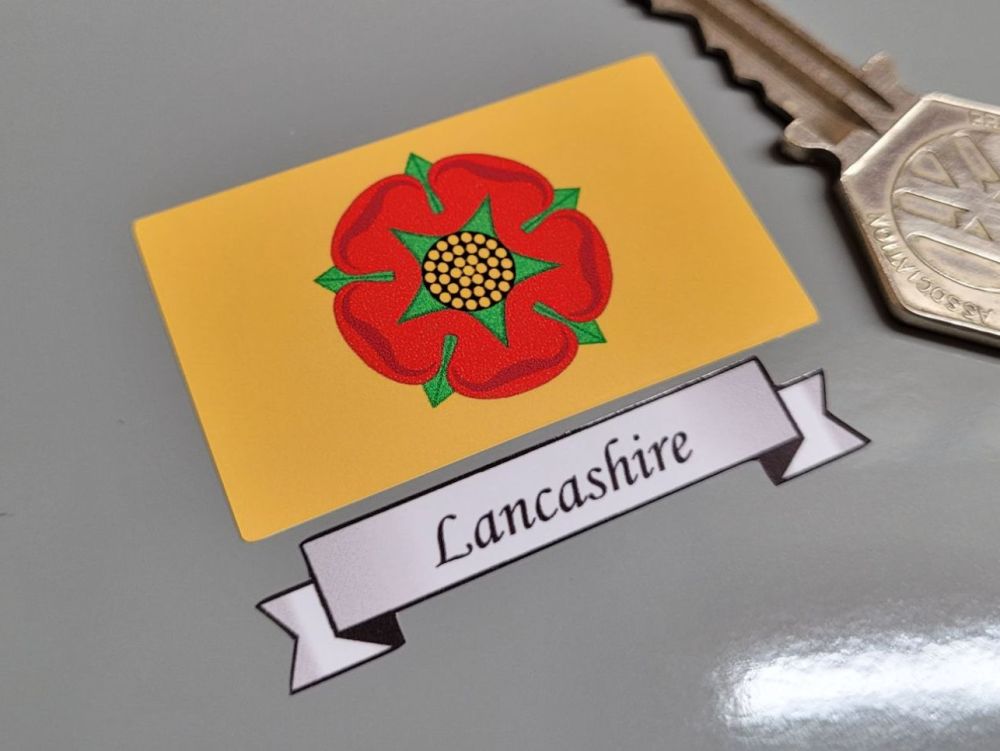 Lancashire Flag & Sash Sticker - 2"