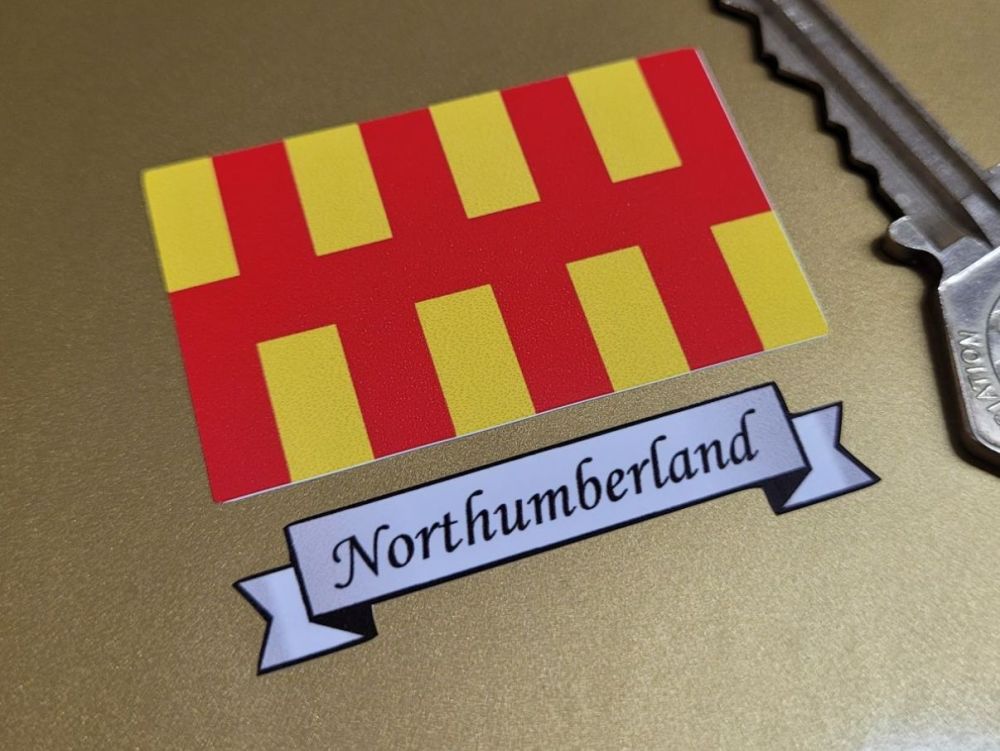 Northumberland Flag & Sash Sticker - 2"