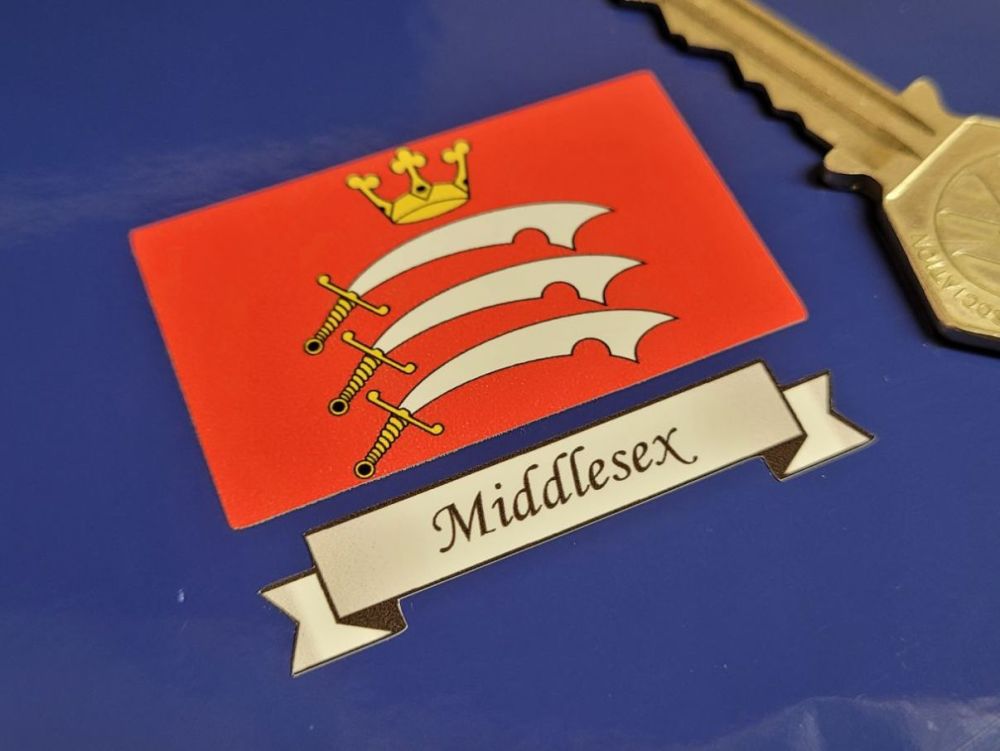Middlesex Flag & Sash Sticker - 2"