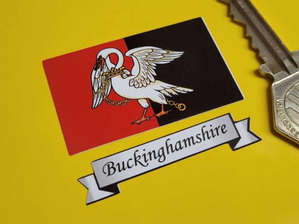 Buckinghamshire Flag & Sash Sticker - 2"