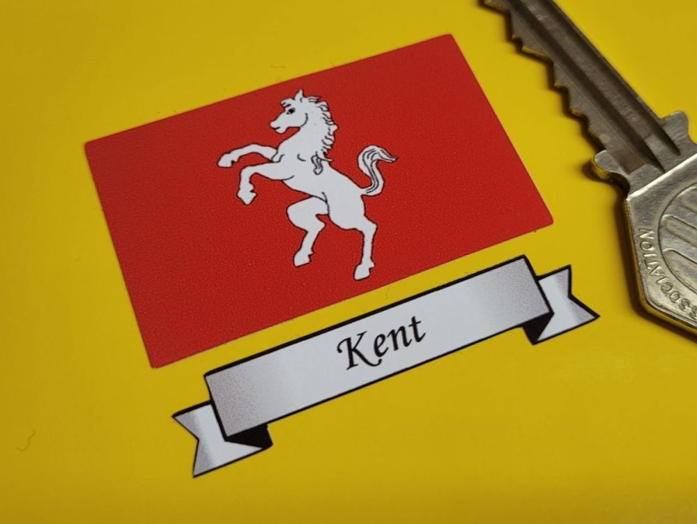 Kent Flag & Sash Sticker - 2"
