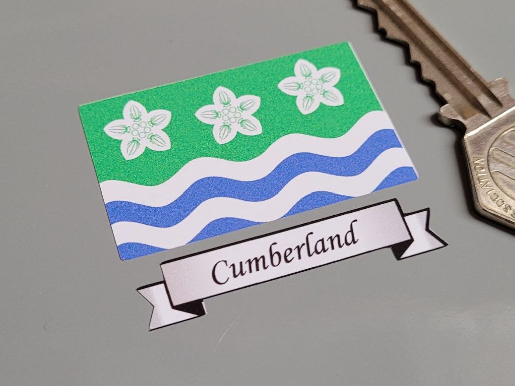 Cumberland Flag & Sash Sticker - 2"