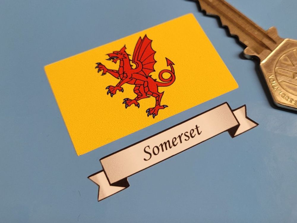 Somerset Flag & Sash Sticker - 2"
