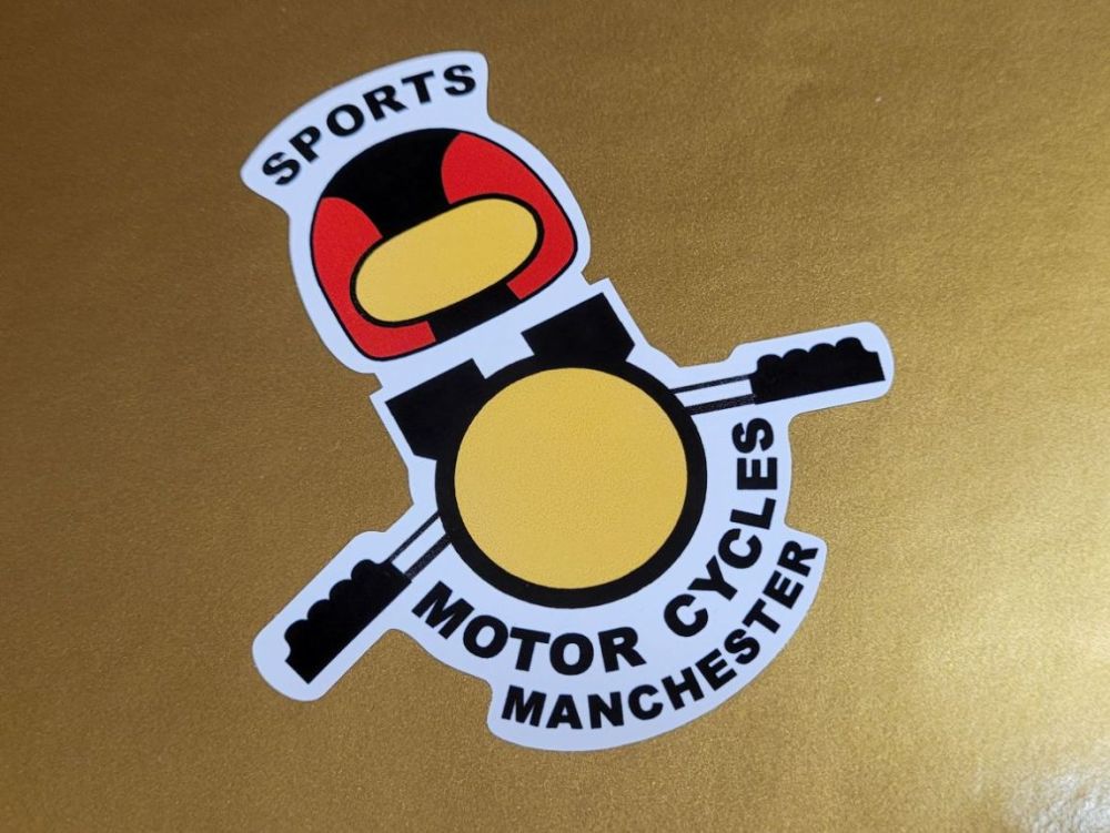 Sports Motorcycles Manchester Shaped Stickers - 1.75" Pair