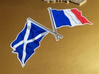 Crossed Scottish Saltire & French Tricolore Flag Sticker - 4