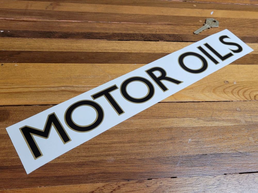 Motor Oils Cut Text with Black Middle Sticker - 14"