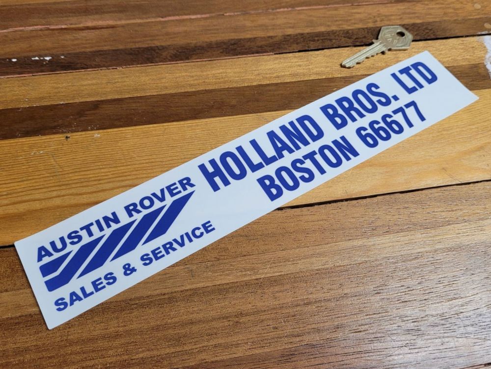Austin Rover Dealer Sticker - Holland Bros. Ltd Boston - 11.5"