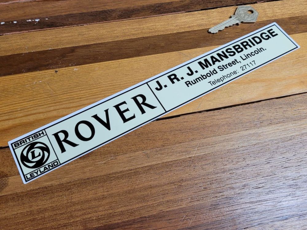 Rover Dealer Window Sticker - JRJ Mansbridge, Lincoln - 11.25