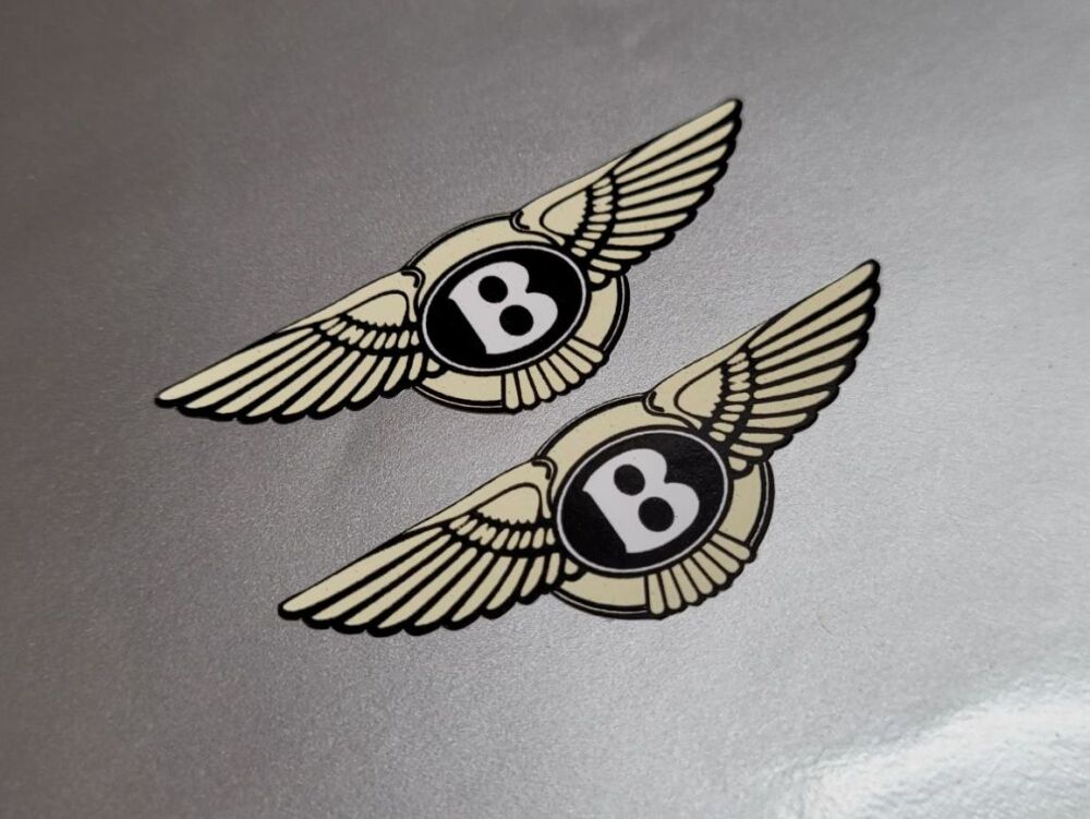 Bentley Winged Cream Logo Stickers - 1" or 2" Pair