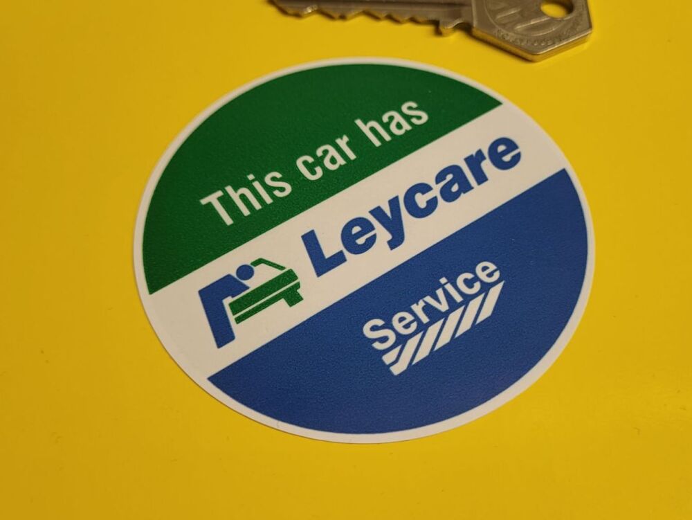 Leycare 'This Car Has Leycare Service' Static Cling Window Sticker - 3"