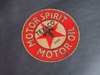 Texaco Motor Spirit Motor Oil Circular Petrol Pump Sticker - 4.5