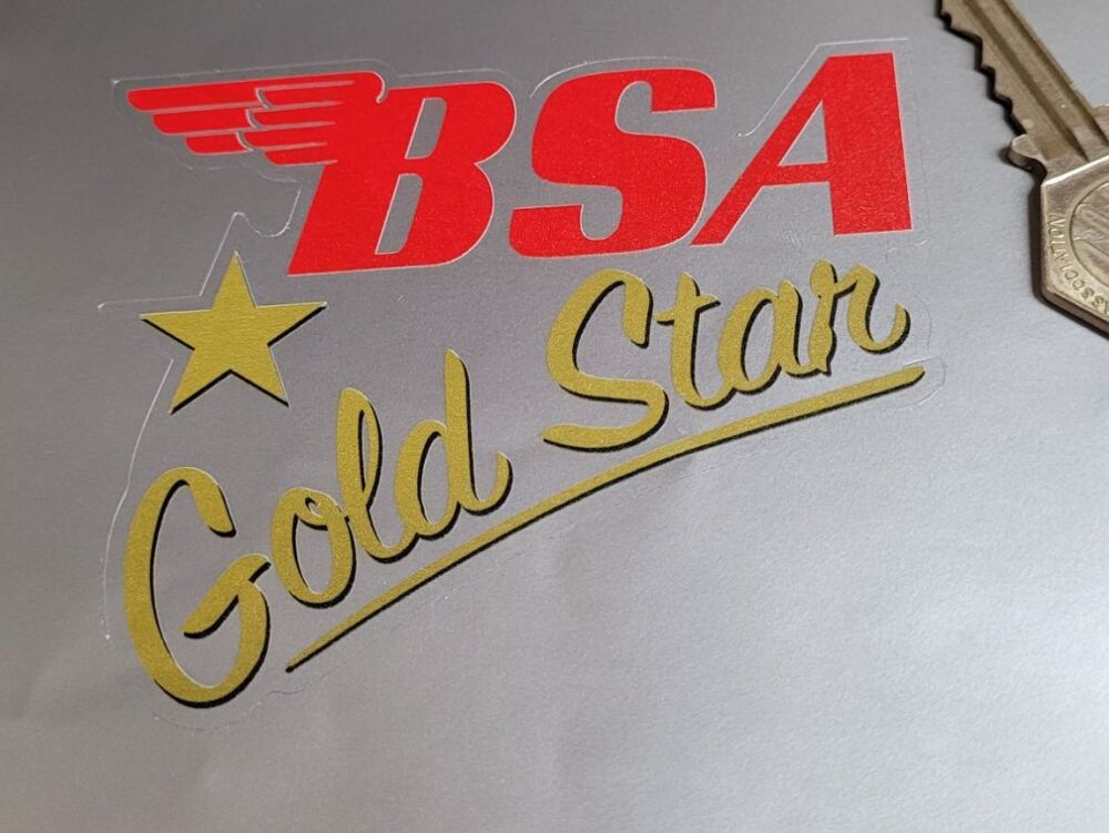 BSA Gold Star Red Style Sticker - 3.75