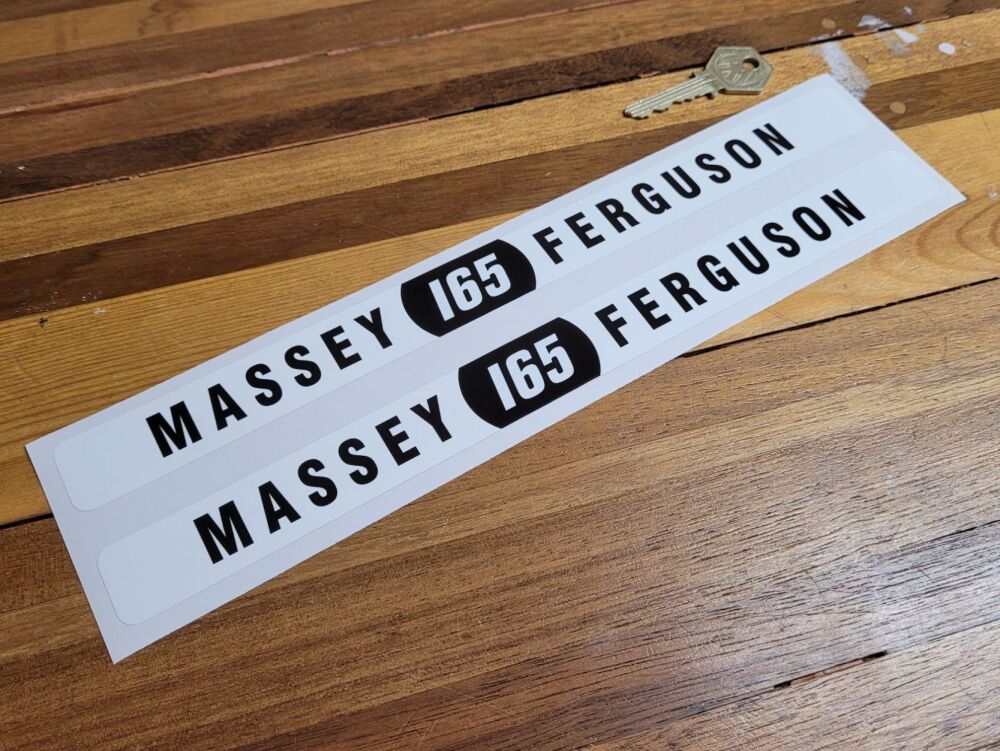 Massey Ferguson 165b Black & White Oblong Stickers - 12