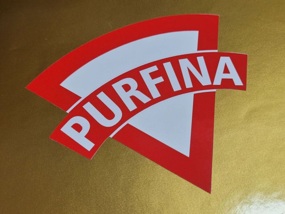 PurFina Old Style Red & White Shaped Petrol Can Sticker - 8"