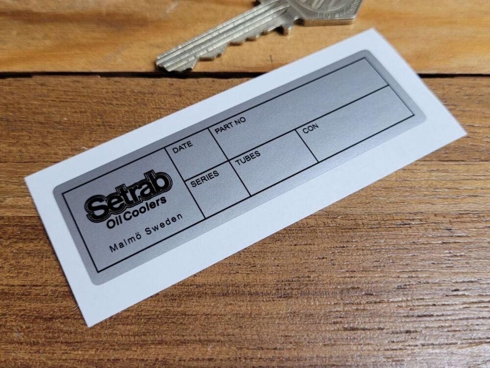 Setrab Oil Coolers Info Plate Sticker - 85mm