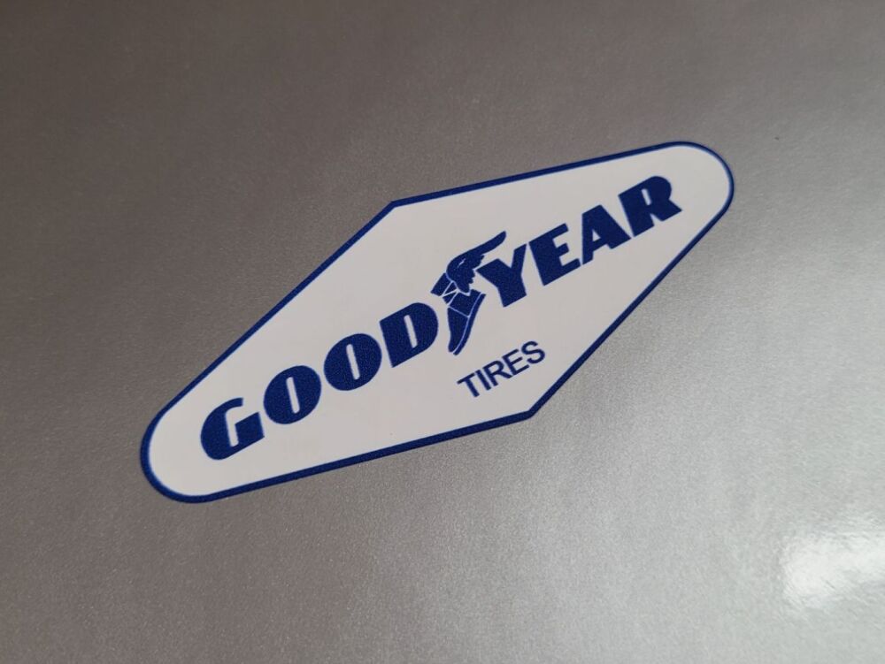 Goodyear Tires Blue & White Diamond Stickers - 3", 6", or 10" Pair