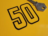 50 Cut Vinyl Black Racing/Helmet Sticker - 2.25"