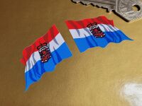 Luxembourg Flag Wavy Flag Stickers - 2