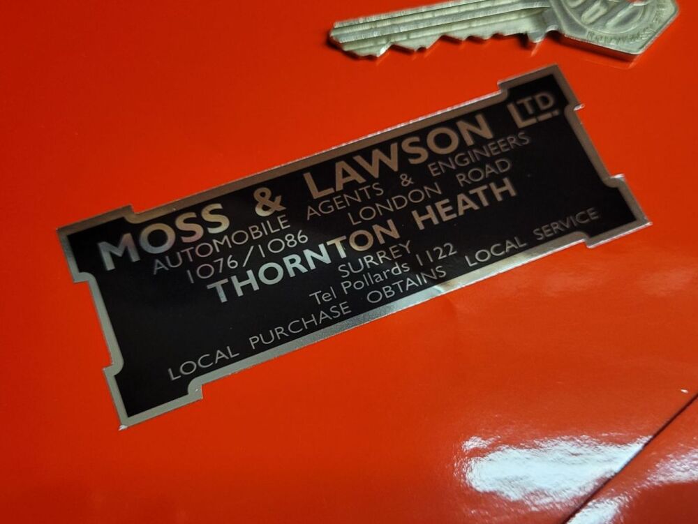 Moss & Lawson Automobile Agents & Engineers Sticker - 3.5