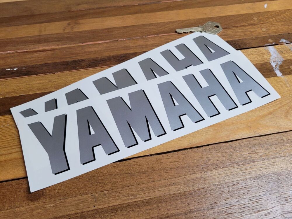 Yamaha Cut Vinyl Shadowed Text Stickers - 10" Pair