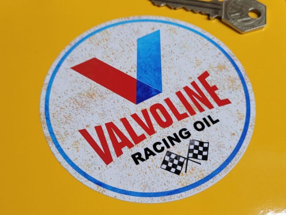 Valvoline Racing Oil Distressed Style Stickers - 4" Pair