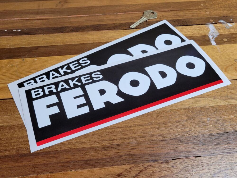 Ferodo Brakes Red Bottom Line Stickers - 10" Pair