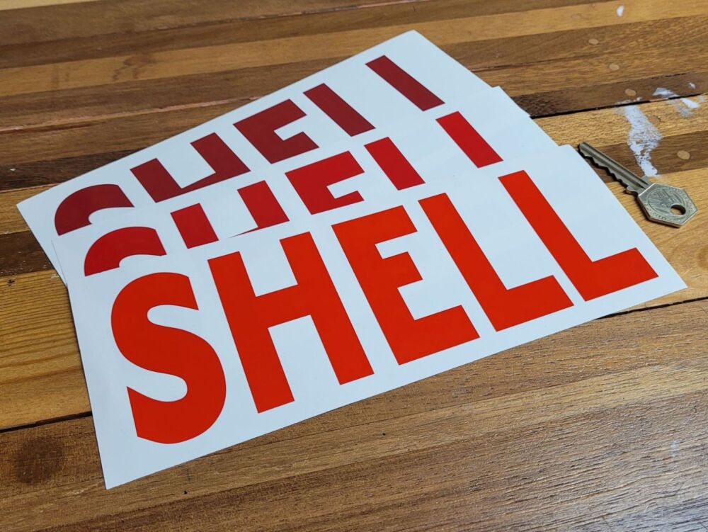 Shell Capital Text Cut Vinyl Sticker - Style C - 8.5"