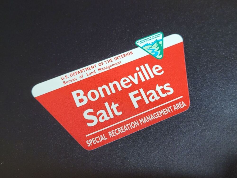 Bonneville Salt Flats US Land Management Sign Sticker - 3" or 5"