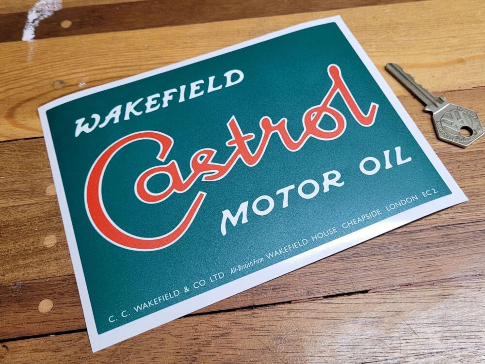 Castrol Wakefield Large Oblong Sticker - 6.75"