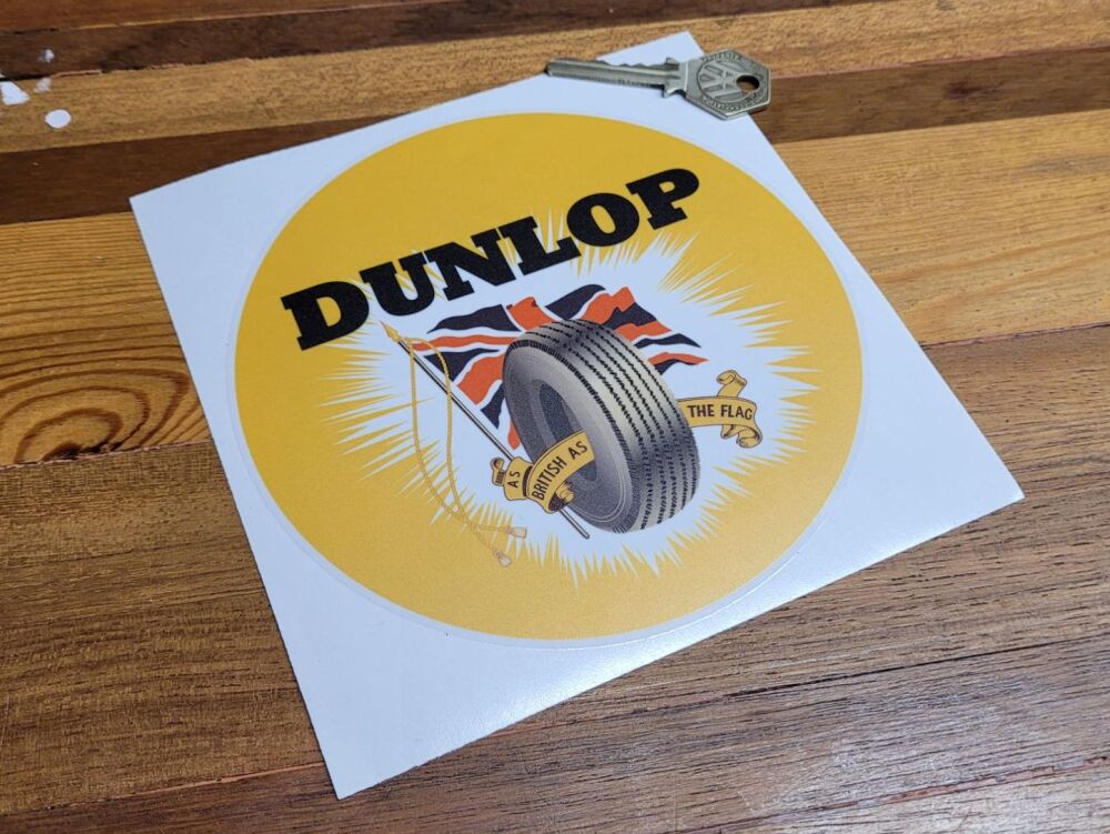 Dunlop Tyres Union Jack Globe Style Sticker - 6