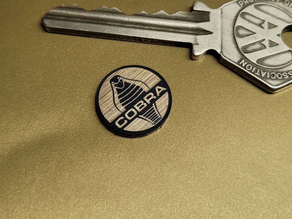 AC Cobra Style Laser Cut Self Adhesive Car Badge - Gold - 15mm