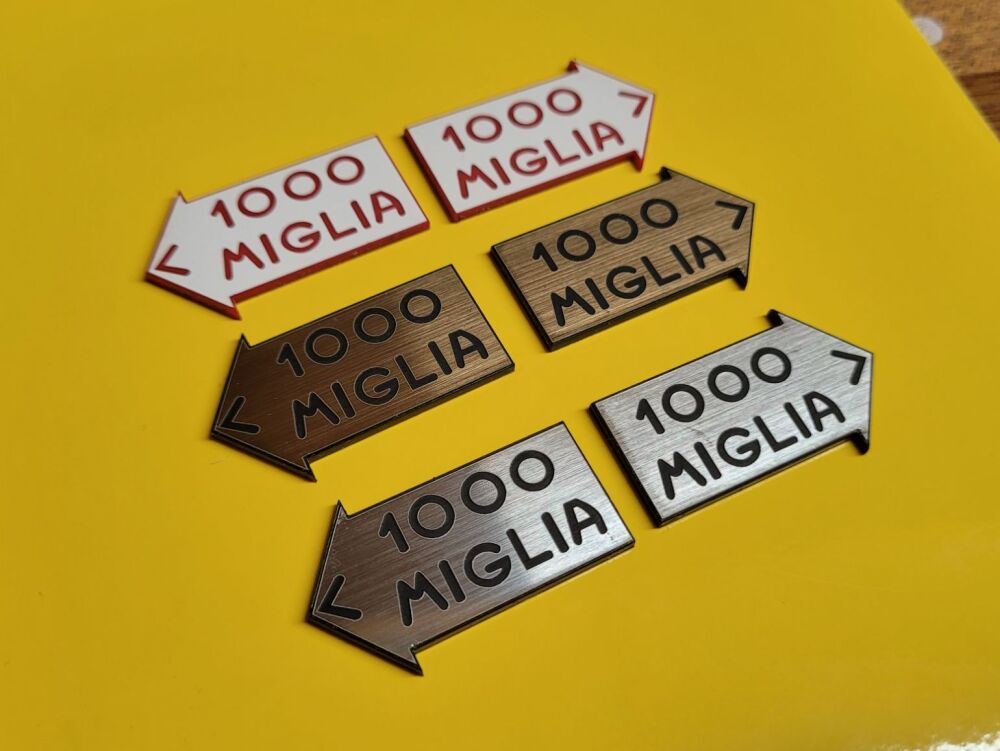 Mille Miglia Arrow Self Adhesive Badges - 1.5" Pair