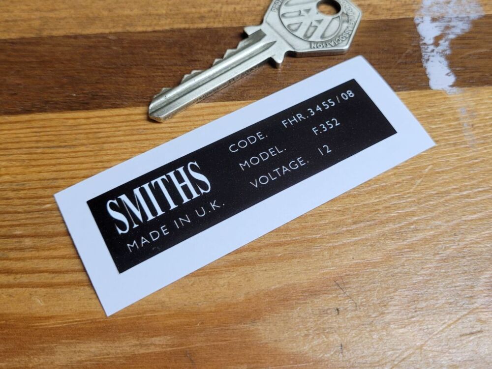 Smiths Heater Label FHR 3455/08 Sticker - 70mm