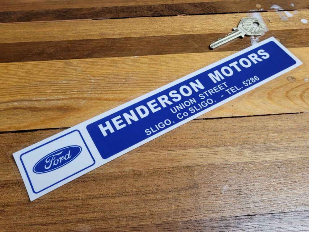 Henderson Motors, Co Sligo, Dealer Window Sticker - 10"