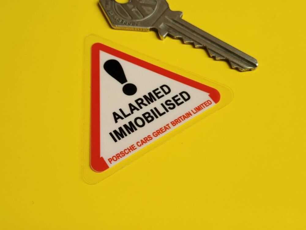 Porsche Alarmed Immobilised System Fitted GB Style Window Sticker - 2"