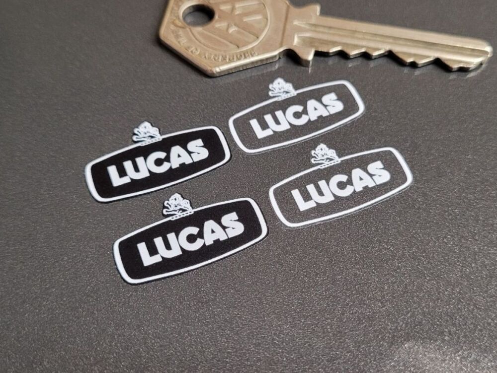Lucas Lion & Text Stickers - Black & White or White & Clear - Set of 4 - 25