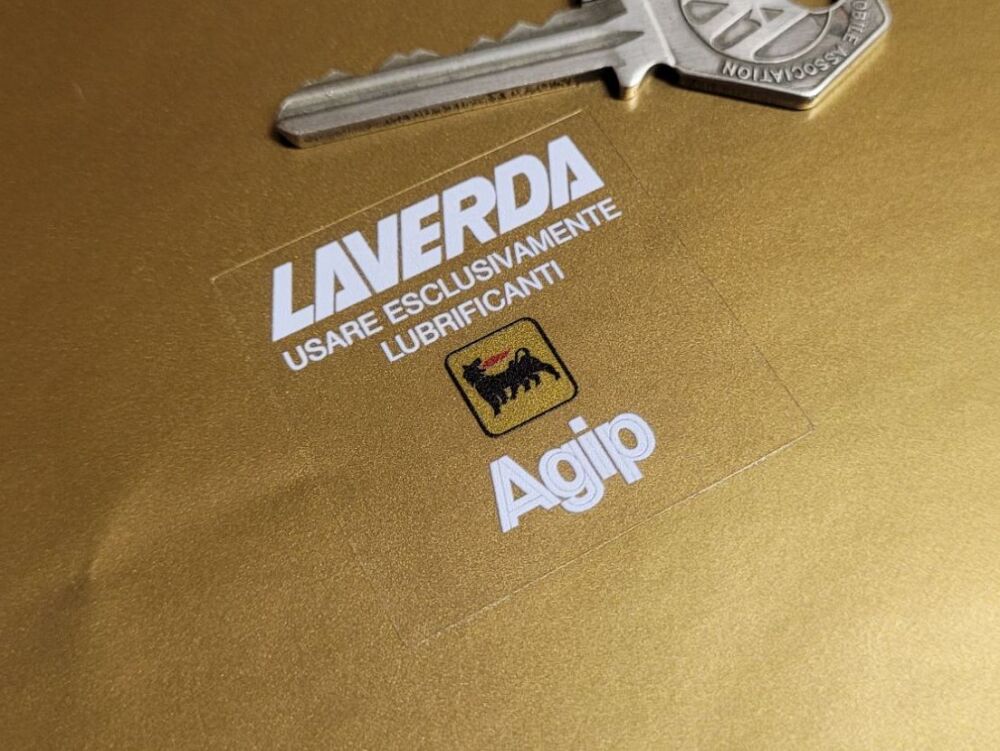 Laverda Use Only Agip Lubricants Sticker - 40mm
