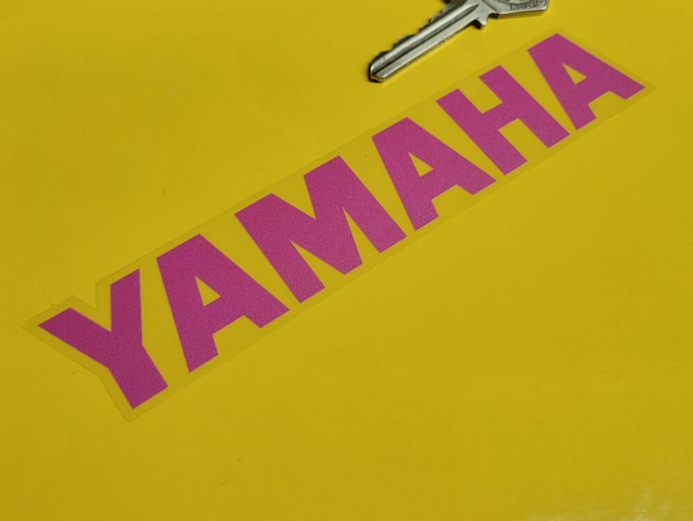 Yamaha FZR Pink on Clear Text Stickers - 6