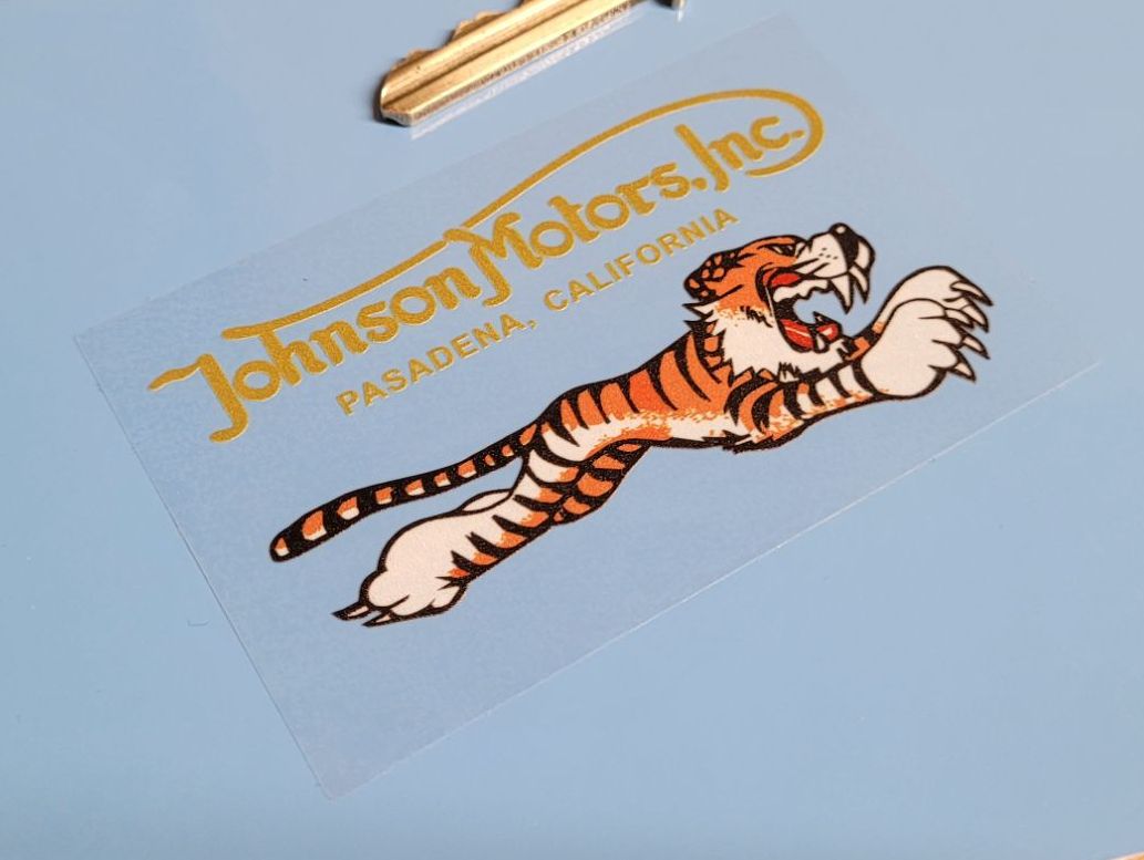 Johnson Motors Inc Leaping Tiger Dealers Sticker - 3.25"