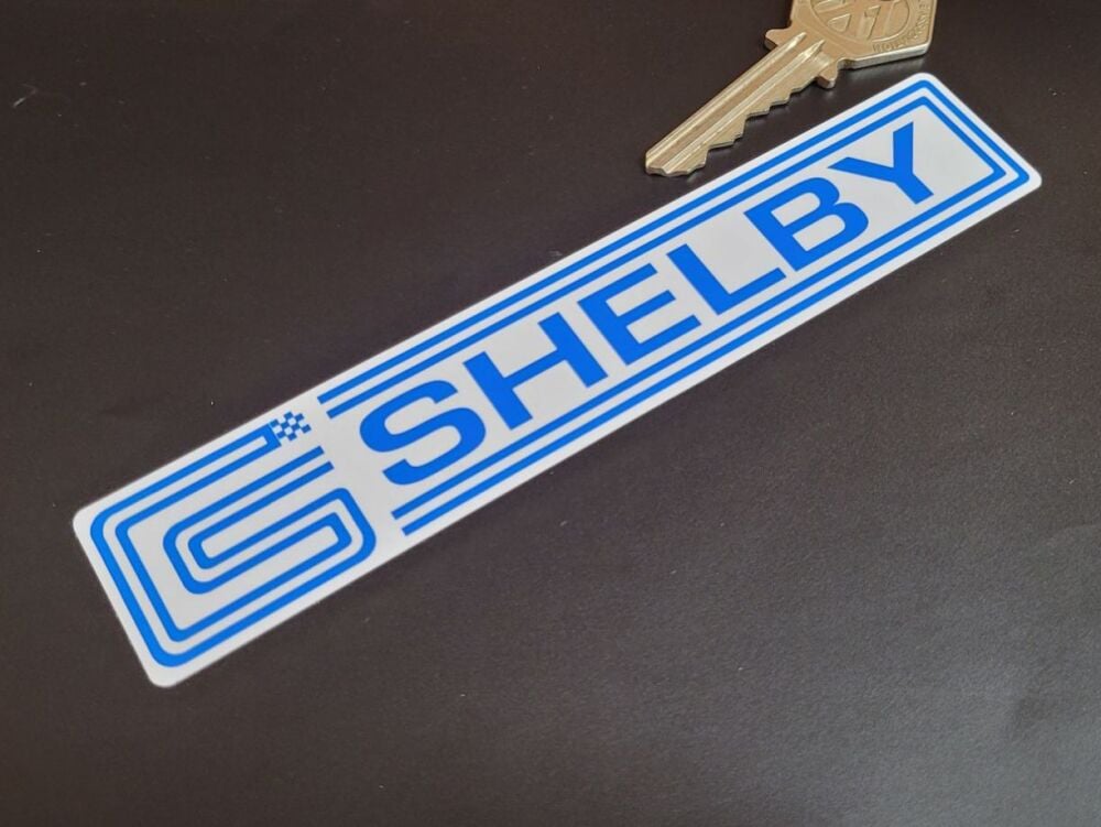 Shelby Blue & White Oblong Stickers - 6" Pair