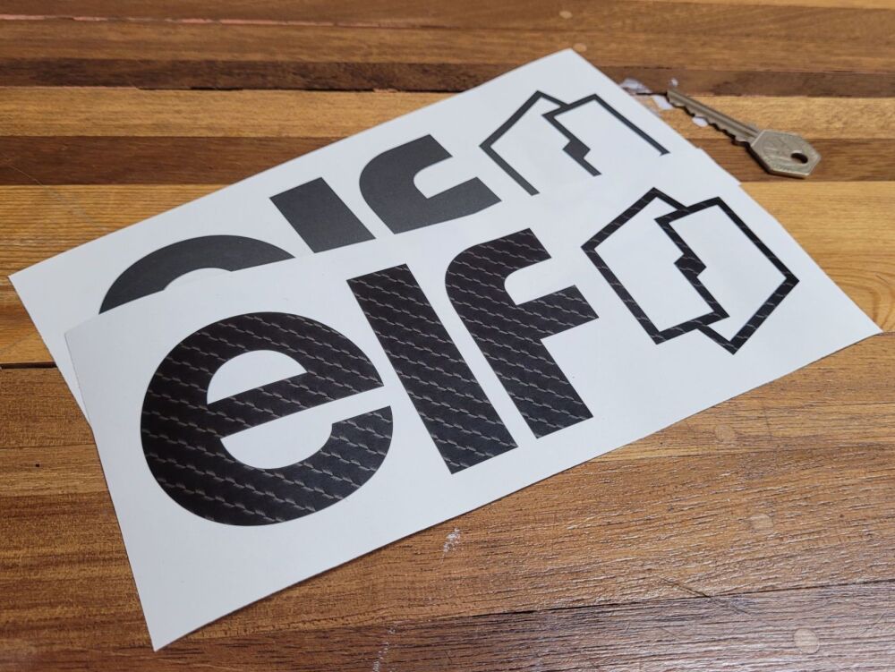 Elf Text & Logo Cut Vinyl Stickers - 8" Pair