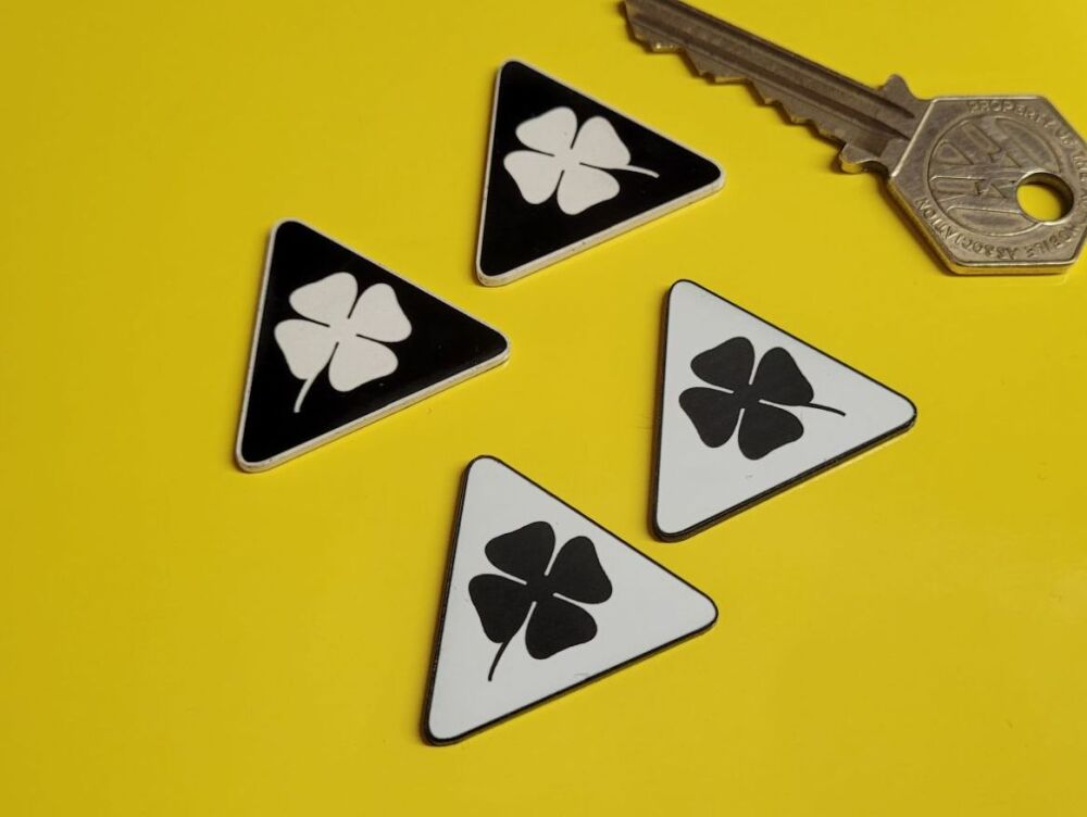 Alfa Romeo Cloverleaf Black & White Triangle Self Adhesive Badges - 1.25