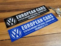 VW Dealer Window Sticker - European Cars London - 8"