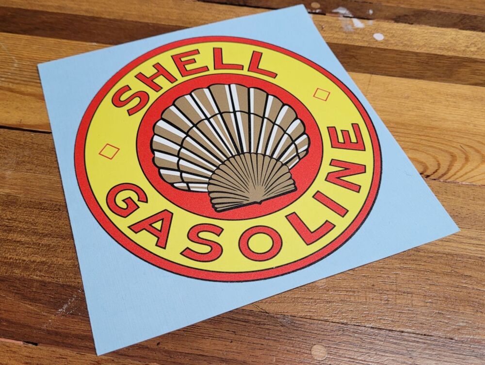 Shell Gasoline on White Globe Style Sticker - 6" or 7.75"