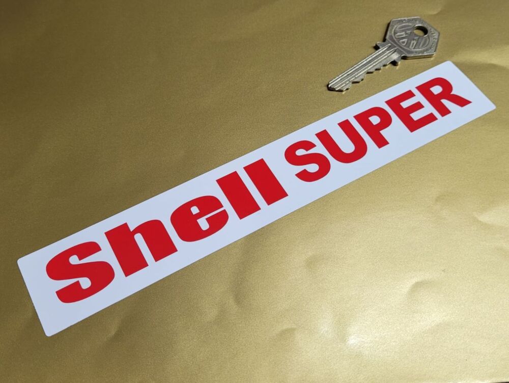 Shell Super Red on White Oblong Stickers - 8