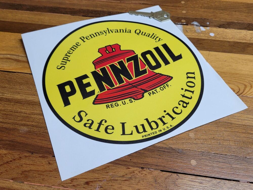 Pennzoil Safe Lubrication Circular Translucent Sticker - 6" or 7.75"