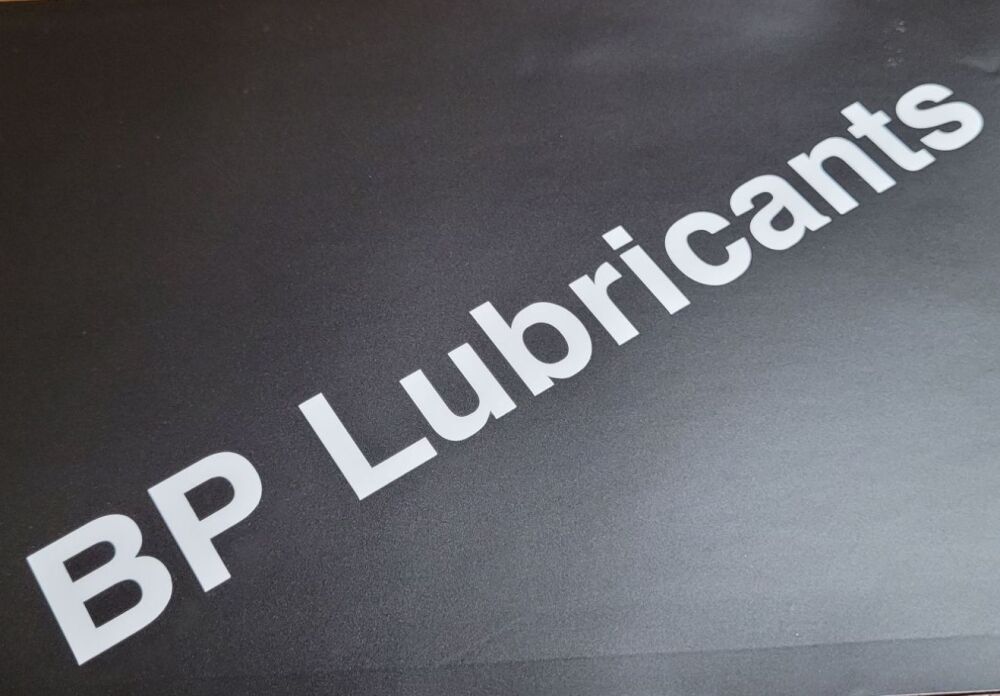 BP Lubricants Cut Text Petrol Pump Sticker - 14.75